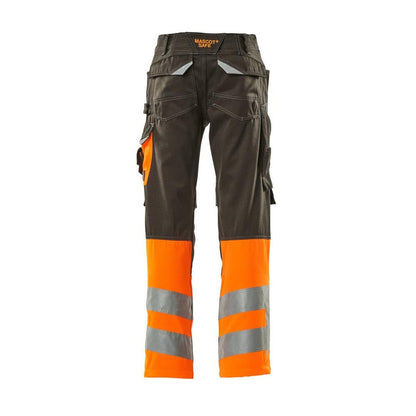 Παντελόνι MASCOT® Leeds, σκούρο ανθρακί/hi-vis πορτοκαλί