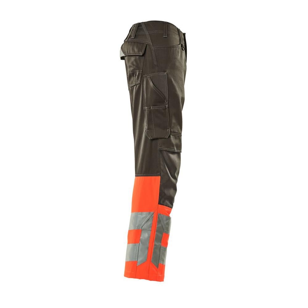 Παντελόνι MASCOT® Leeds, σκούρο ανθρακί/hi-vis κόκκινο