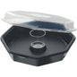 Το Octaview® Schwarz/Transparent PS Tray 190x190x70 από την Duni GmbH (C&C Συσκευασία με 157541, 35 τεμάχια) διαθέτει ένα διαυγές καπάκι θόλου και ένα κεντρικό κύπελλο - ιδανικό για την οργανωμένη παρουσίαση τροφίμων ή ως συσκευασία τροφίμων.