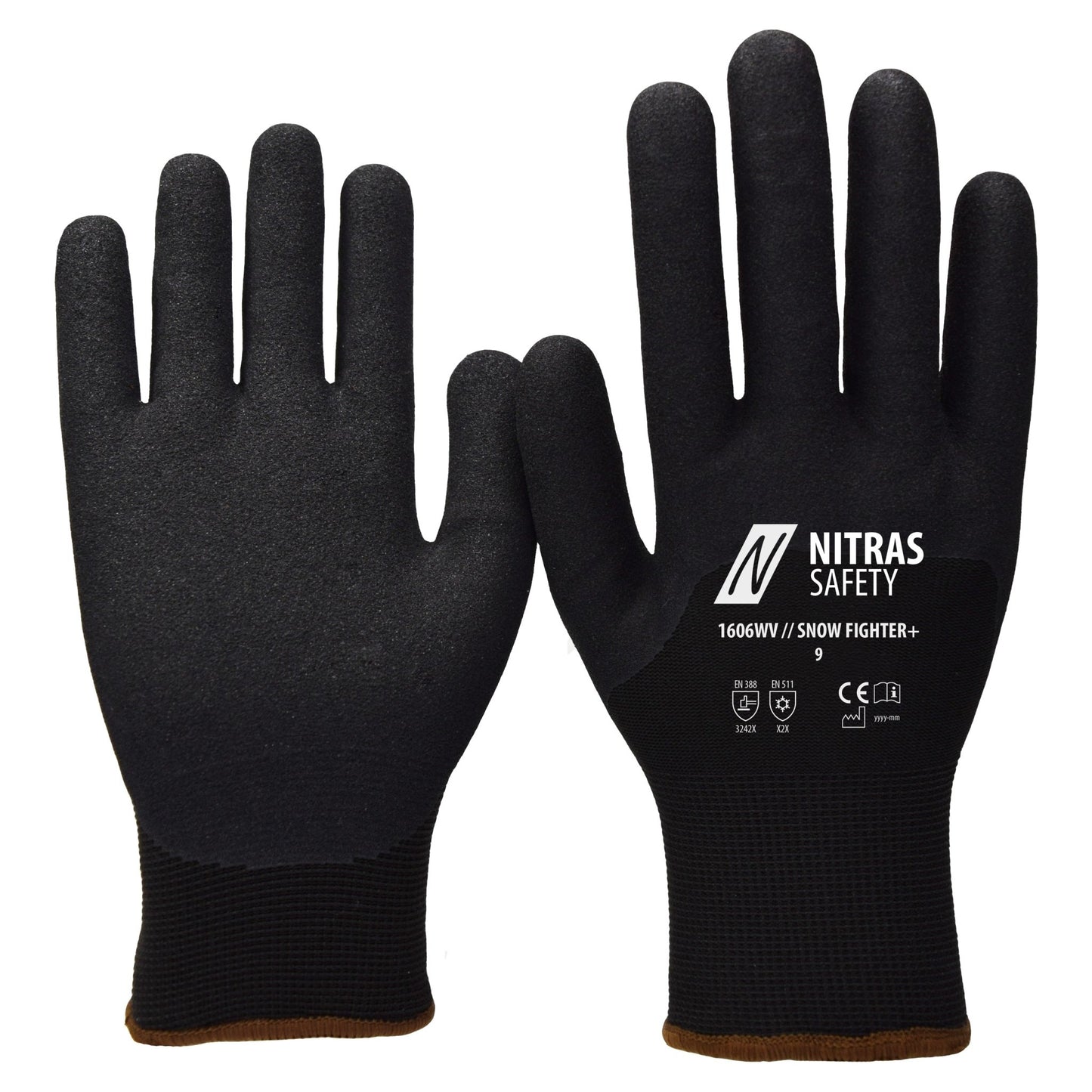 NITRAS SNOW FIGHTER+, χειμωνιάτικα γάντια, μαύρα