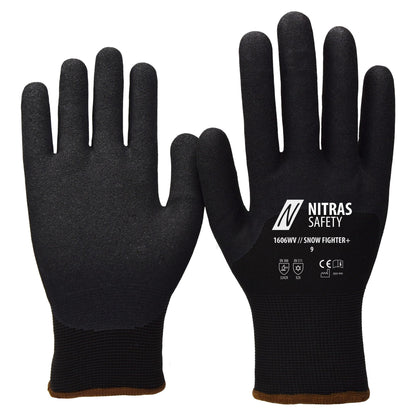 NITRAS SNOW FIGHTER+, χειμωνιάτικα γάντια, μαύρα