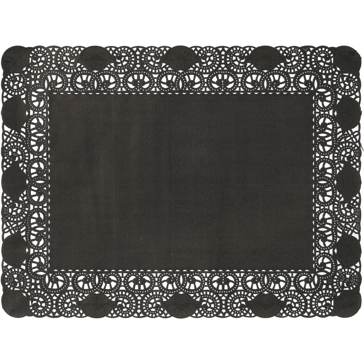 Το διακοσμητικό χαρτί Duni GmbH Deko-Spitzenpapier 30x40 cm σε μαύρο χρώμα είναι ένα υψηλής ποιότητας, ορθογώνιο διακοσμητικό χαρτί με άκρες κομμένες σε σχήμα δαντέλας και κυματοειδή κοπή - ιδανικό για κομψή διακόσμηση τραπεζιού. Η συσκευασία περιέχει 250 κομμάτια.