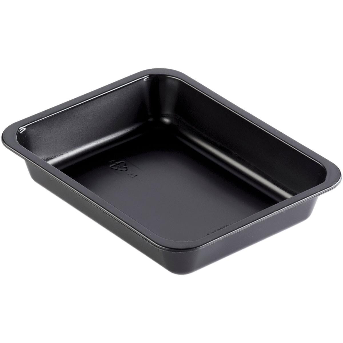 Το ταψί Caterline 1 Μαύρο PP 227x178 της Duni GmbH είναι ένα ορθογώνιο, μαύρο ταψί με στρογγυλεμένες γωνίες και επίπεδες πλευρές, το οποίο απεικονίζεται πάνω σε ένα απλό λευκό φόντο.