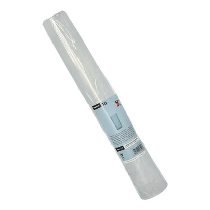 Μια συσκευασία με 10 επαναχρησιμοποιήσιμα ποτήρια Starpak για longdrinks με λευκό-μπλε ετικέτα με πληροφορίες προϊόντος και branding.