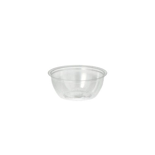 Τα Starpak 100 Dressingschalen είναι διαφανή, στρογγυλά δοχεία PS (50 ml, Ø 6,7 cm × 2,7 cm), που απεικονίζονται από ελαφρώς αυξημένη γωνία σε απλό λευκό φόντο – ιδανικά για χρήση στη γαστρονομία. Συσκευασία με 100 τεμάχια σε φύλλο.