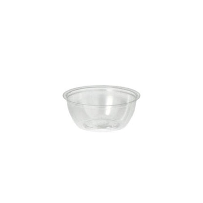 Τα Starpak 100 Dressingschalen είναι διαφανή, στρογγυλά δοχεία PS (50 ml, Ø 6,7 cm × 2,7 cm), που απεικονίζονται από ελαφρώς αυξημένη γωνία σε απλό λευκό φόντο – ιδανικά για χρήση στη γαστρονομία. Συσκευασία με 100 τεμάχια σε φύλλο.