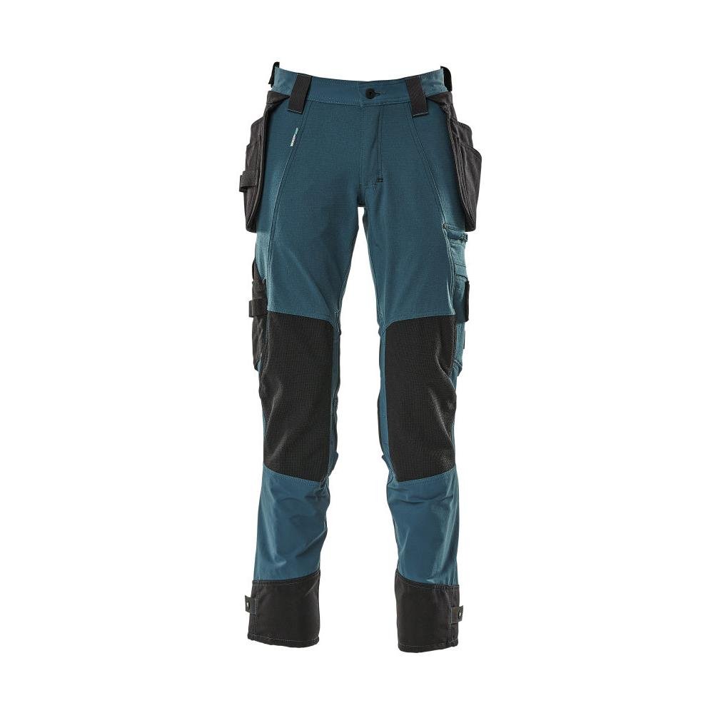Παντελόνι με κρεμαστές τσέπες, ελαστικό παντελόνι, σκούρο πετρόλ