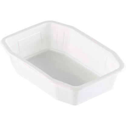 Το PP μπολ HMR Weiß PP 215x148 της Duni GmbH είναι ένα λευκό, ορθογώνιο δοχείο με ελαφρώς κεκλιμένες πλευρές και επίπεδο πάτο. Στη φωτογραφία εμφανίζεται άδειο μπροστά από ένα λευκό φόντο.