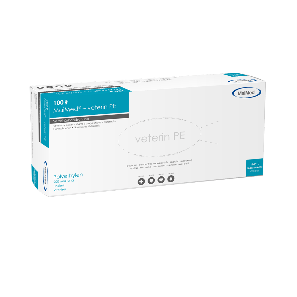 Κτηνιατρικά γάντια MaiMed-veterin PE 90cm, πορτοκαλί, 100 τεμάχια/κουτί | Κουτί (100 τεμάχια)