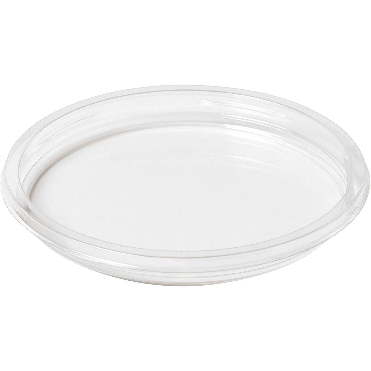 Ένα διαφανές, επίπεδο καπάκι για δοχεία Deli Crystal της Duni GmbH (rPET, 120x120x14 mm, 35 τεμάχια) απεικονίζεται σε λευκό φόντο. Το καθαρό καπάκι έχει ελαφρώς ανυψωμένες άκρες - ιδανικό για τη γαστρονομία.