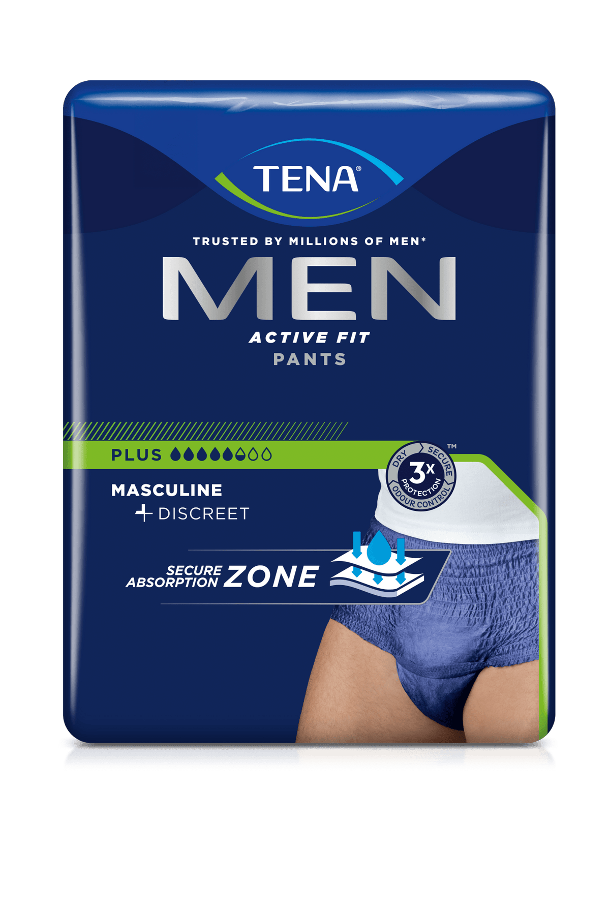 Tena Men Active Fit Pants Plus Pants Actinence, μπλε
