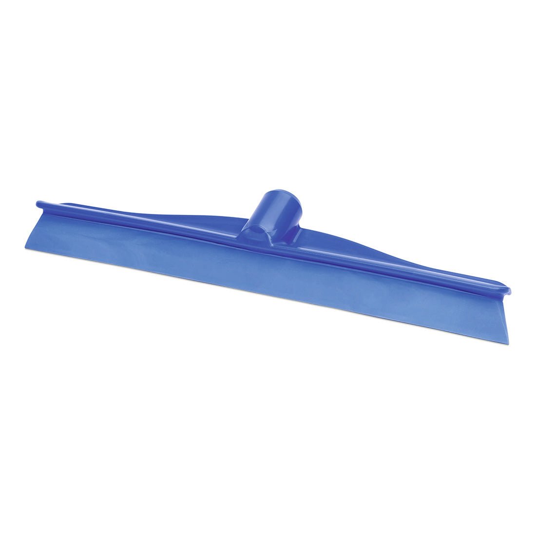 Η επαγγελματική βούρτσα Nölle HACCP Wasserschieber Monobloc, 40 cm από την Nölle Profi Brush Bürsten- & Pinseltechnik e.K., διαθέτει μπλε πλαστικό σώμα με φαρδιά, επίπεδη λεπίδα και κεντρική υποδοχή, ιδανική για τον επαγγελματικό καθαρισμό. Απεικονίζεται σε λευκό φόντο.