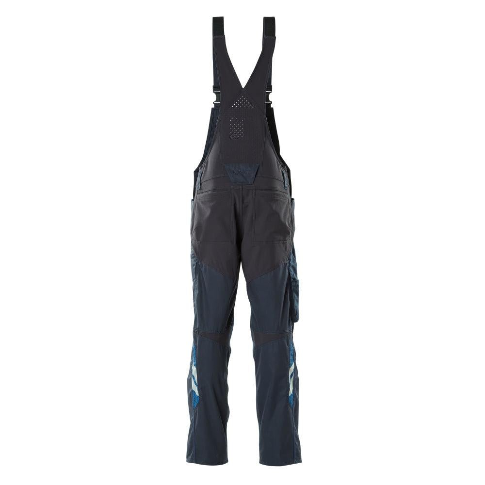 Dungarees, τσέπες στα γόνατα, stretch ένθετα Dungarees, μαύρο-μπλε