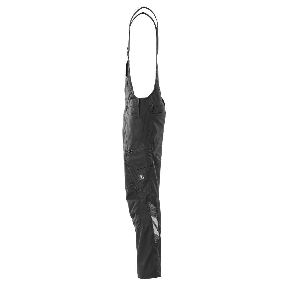 Dungarees, τσέπες στα γόνατα, stretch ένθετα Dungarees, μαύρο