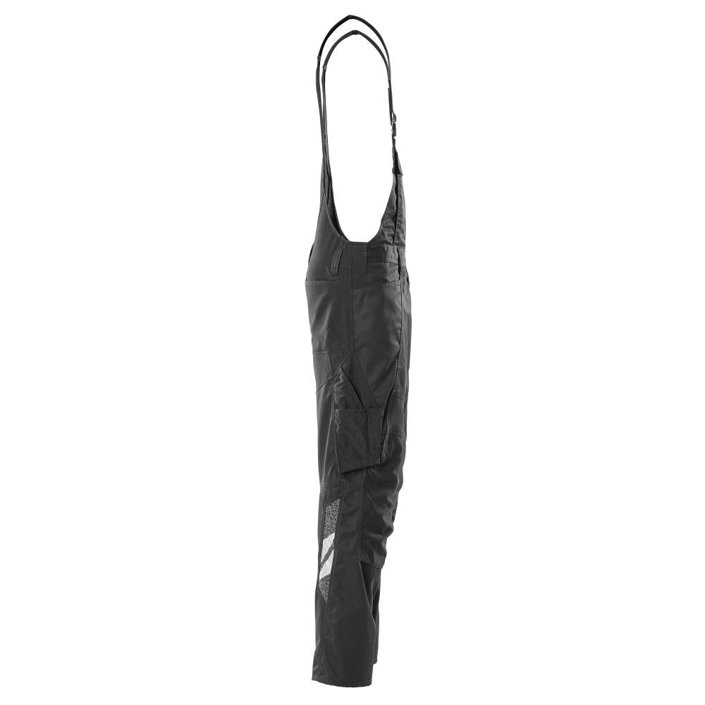 Dungarees, τσέπες στα γόνατα, stretch ένθετα Dungarees, μαύρο