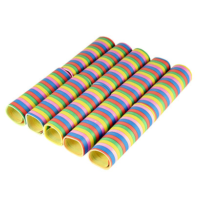 Δέκα PAPSTAR σερπαντίνες 4 μ "Ρίγες" (πυρίμαχη μεμβράνη) από την PAPSTAR GmbH με πολύχρωμες ρίγες - η ιδανική διακόσμηση για πάρτι.