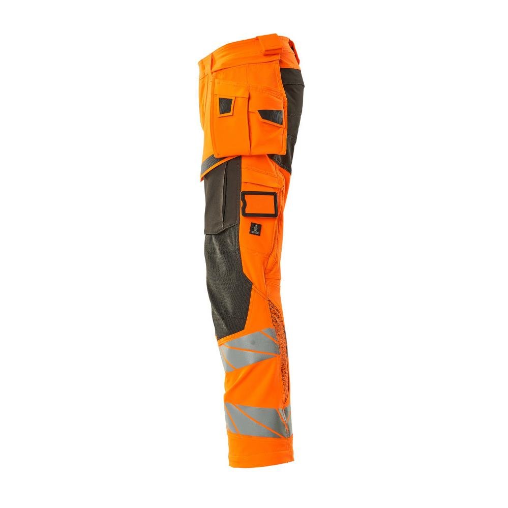 Παντελόνι με κρεμαστές τσέπες, παντελόνι ULTIMATE STRETCH, hi-vis πορτοκαλί/σκούρο ανθρακί