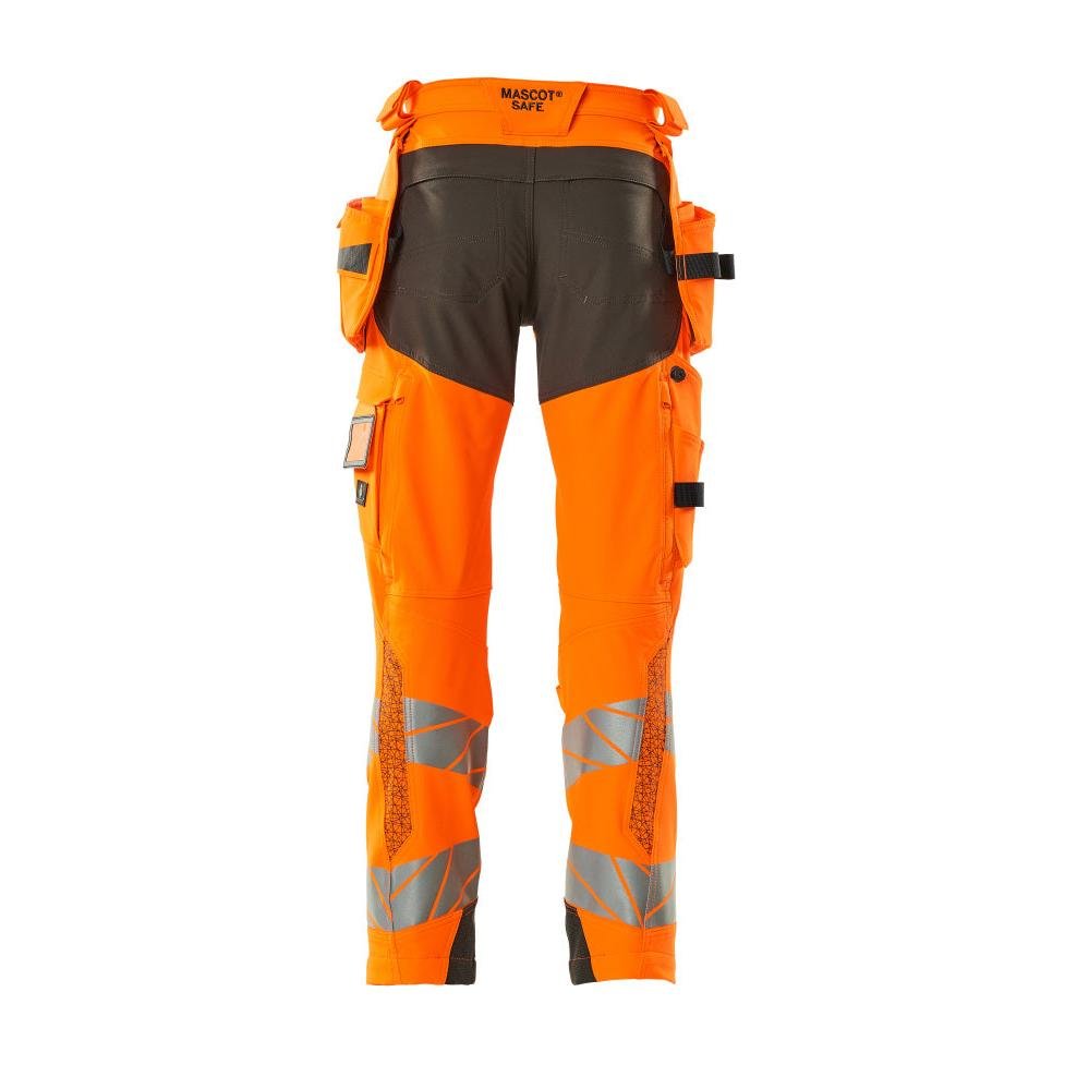 Παντελόνι με κρεμαστές τσέπες, παντελόνι ULTIMATE STRETCH, hi-vis πορτοκαλί/σκούρο ανθρακί