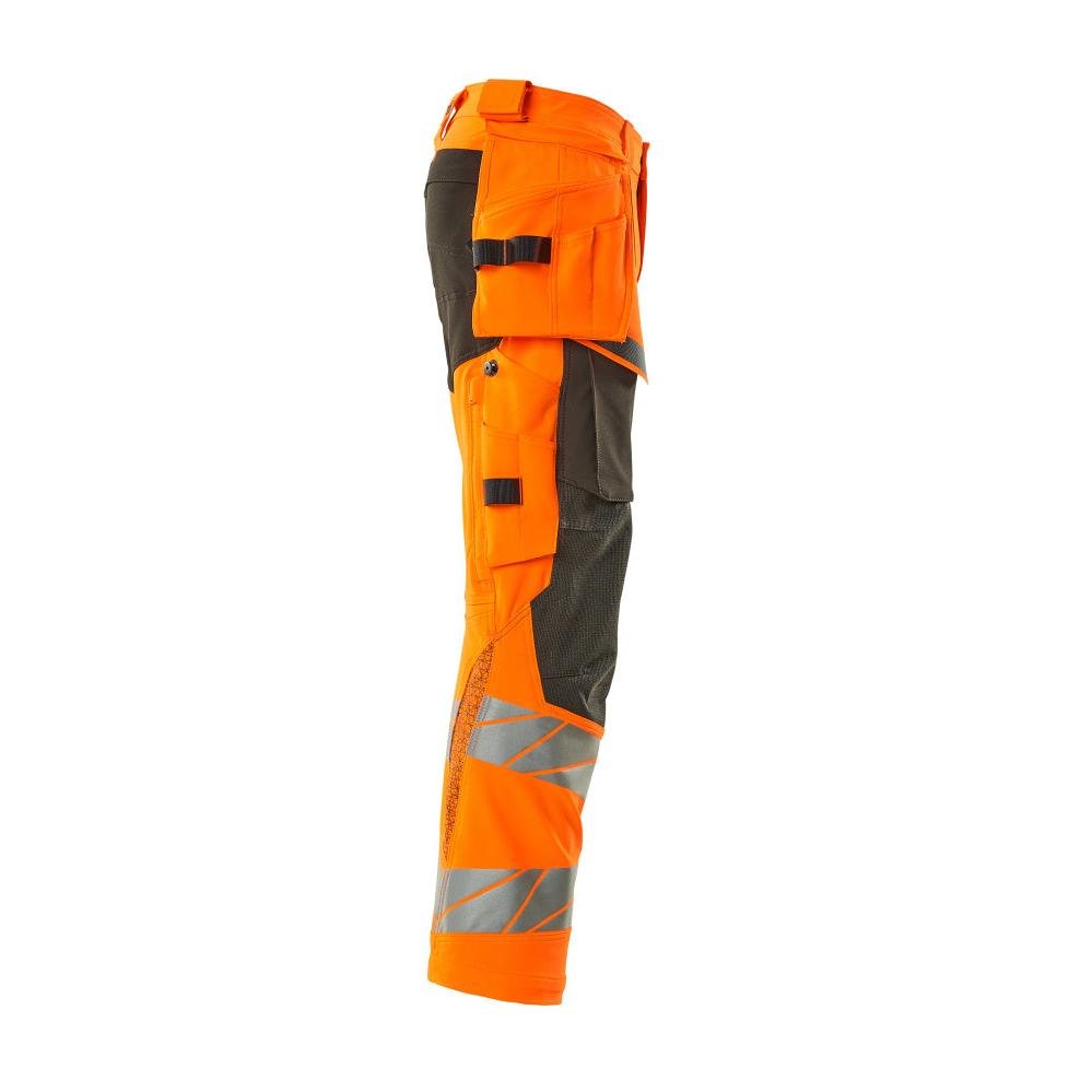 Παντελόνι με κρεμαστές τσέπες, παντελόνι ULTIMATE STRETCH, hi-vis πορτοκαλί/σκούρο ανθρακί