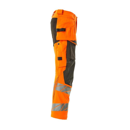 Παντελόνι με κρεμαστές τσέπες, παντελόνι ULTIMATE STRETCH, hi-vis πορτοκαλί/σκούρο ανθρακί