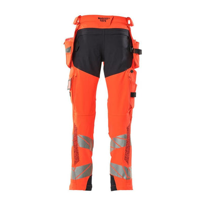 Παντελόνι με κρεμαστές τσέπες, παντελόνι ULTIMATE STRETCH, Hi-vis κόκκινο/μαύρο-μπλε