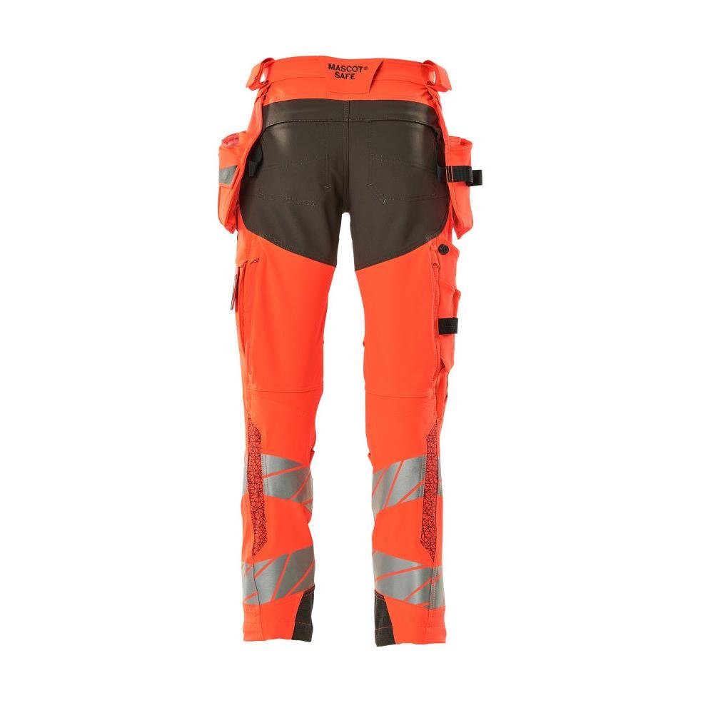 Παντελόνι με κρεμαστές τσέπες, παντελόνι ULTIMATE STRETCH, hi-vis κόκκινο/σκούρο ανθρακί
