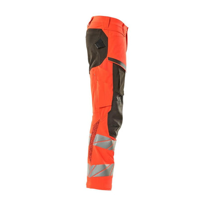Παντελόνι με τσέπες στα γόνατα, ULTIMATE STRETCH παντελόνι, hi-vis κόκκινο/σκούρο ανθρακί