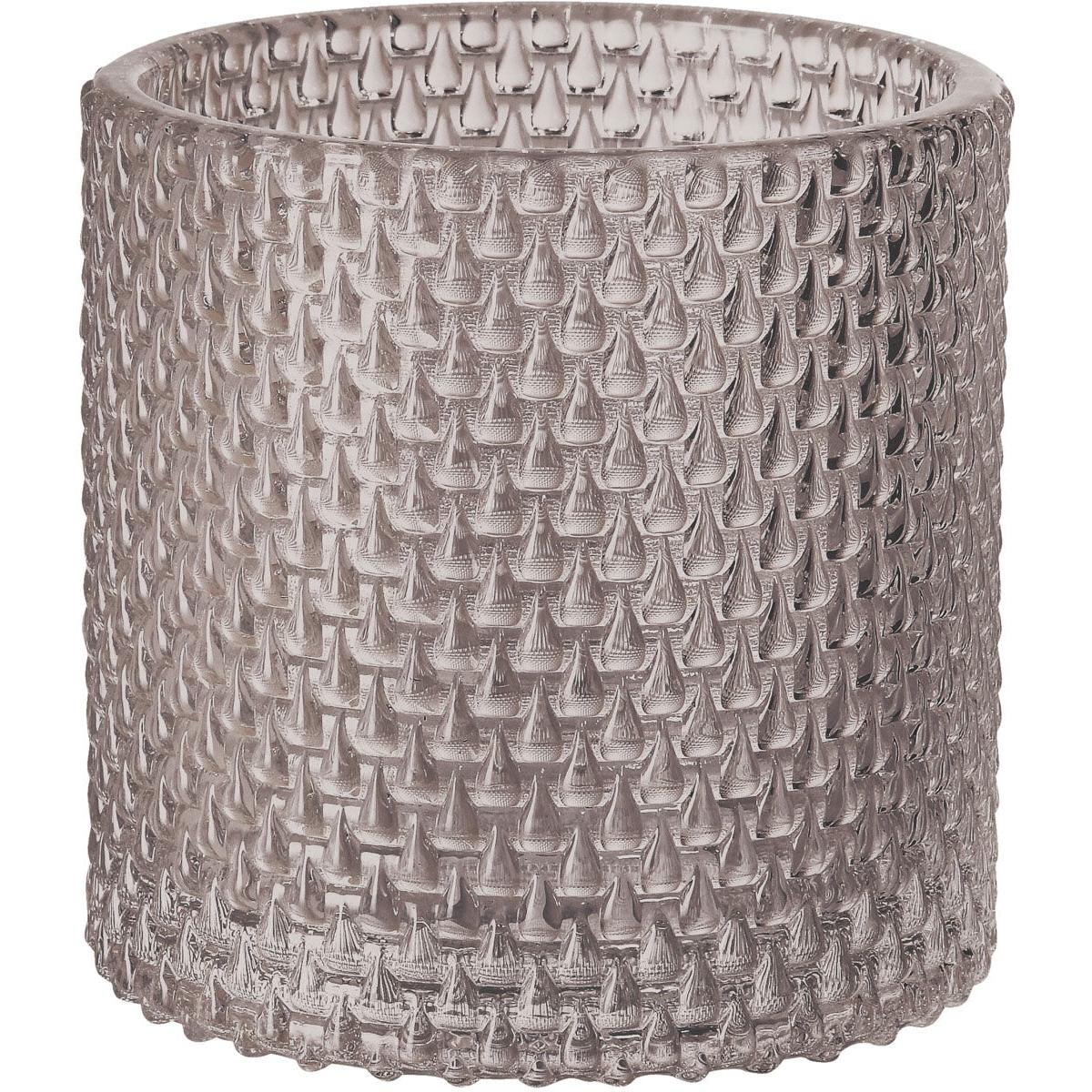 Η θήκη κεριών Calm 80 x 80 mm από την Duni GmbH είναι μια κυλινδρική, διαφανής γυάλινη θήκη κεριών με ένα ανάγλυφο μοτίβο ρόμβων. Η παχιά, ανθεκτική κατασκευή της την καθιστά μια κομψή και ανθεκτική προσθήκη σε κάθε διακόσμηση.