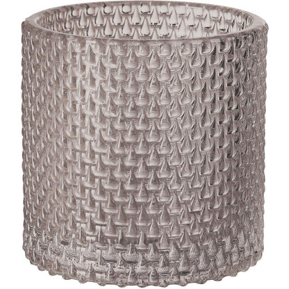 Η θήκη κεριών Calm 80 x 80 mm από την Duni GmbH είναι μια κυλινδρική, διαφανής γυάλινη θήκη κεριών με ένα ανάγλυφο μοτίβο ρόμβων. Η παχιά, ανθεκτική κατασκευή της την καθιστά μια κομψή και ανθεκτική προσθήκη σε κάθε διακόσμηση.