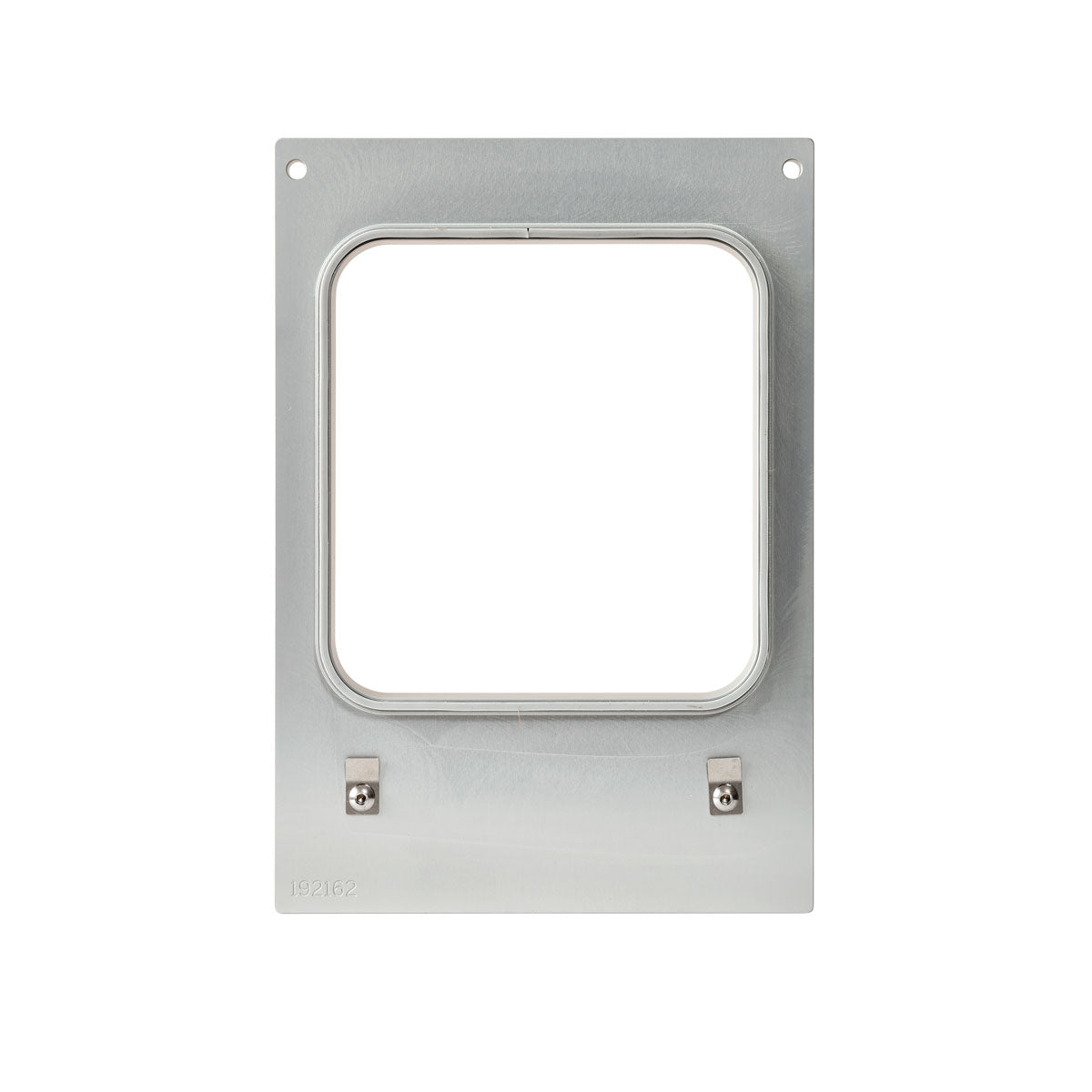 Η κασέτα DF10/20 για το φόρουμ Schale 918, 1114 ml της Duni GmbH είναι ένα σταθερό ορθογώνιο μεταλλικό πλαίσιο με στρογγυλεμένες γωνίες, δύο μικρά κλιπ στο κάτω μέρος και δύο τρύπες για βίδες στην κορυφή, απεικονισμένο σε λευκό φόντο.