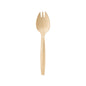 Ένα Duni GmbH Göffel / Spork 147 mm, ξύλο κερωμένο, με λεία επιφάνεια είναι κεντραρισμένο σε λευκό φόντο. Αυτό το φιλικό προς το περιβάλλον εργαλείο συνδυάζει τις λειτουργίες κουταλιού και πιρουνιού και διαθέτει τρία κοντά δόντια στο πάνω άκρο. Συσκευασία: 100 τεμάχια.