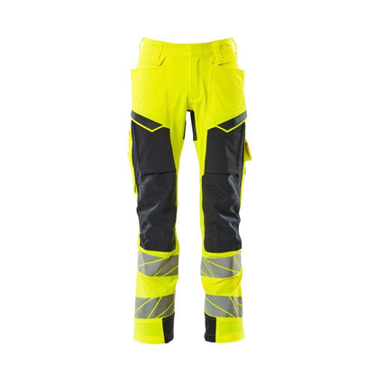 Παντελόνι με τσέπες στα γόνατα, ULTIMATE STRETCH παντελόνι, hi-vis κίτρινο/μαύρο-μπλε