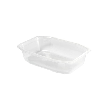 Το μπολ PP HMR Transparent PP 215x148 από την Duni GmbH είναι ένα ορθογώνιο, διάφανο μπολ τροφίμων από πολυπροπυλένιο με ελαφρώς στρογγυλεμένες γωνίες, φωτογραφημένο σε λευκό φόντο.