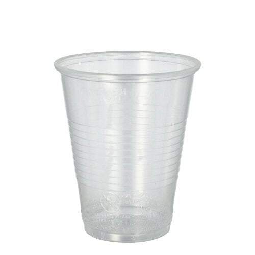 Ένα διαφανές ποτήρι Starpak 20 (PP, 0,3l, Ø 9,5 cm · 11,1 cm) με φουσκωμένο χείλος και οριζόντιες αυλακώσεις για κράτημα εμφανίζεται σε απλό λευκό φόντο. Παράδοση σε συσκευασία των 20 με συρρικνωμένο φιλμ.