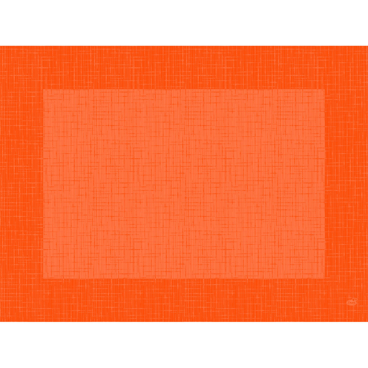 Ένα ψηφιακό έργο τέχνης, εμπνευσμένο από τα προϊόντα εξόδου της Duni GmbH: Τα σουπλά Dunicel 30 x 40 cm Linnea Sun Orange δείχνουν ένα ζωντανό πλέγμα σε πορτοκαλί και κόκκινο με ένα πιο ανοιχτό πορτοκαλί ορθογώνιο, το οποίο περιβάλλεται από ένα πιο σκούρο πορτοκαλί περίγραμμα. Συσκευασία (100 τεμάχια).