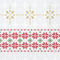 Οι χαρτοπετσέτες 33x33 3 στρώσεων 1/4 Tradition από την Duni GmbH δείχνουν χρυσά, κόκκινα και πράσινα αστέρια και χιονονιφάδες σε σειρές πάνω σε λευκό, που θυμίζουν κλασική χριστουγεννιάτικη διακόσμηση. Η συσκευασία περιέχει 50 κομμάτια.