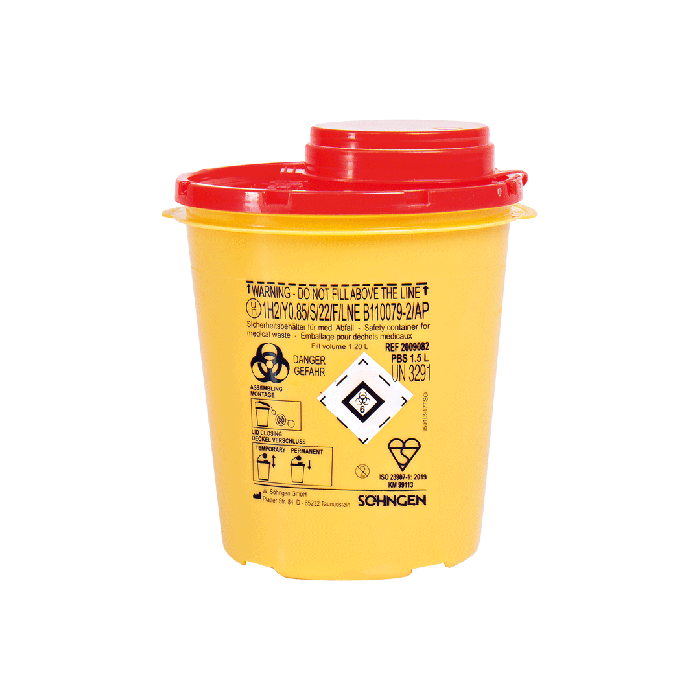 Kanülenabwurfbehälter PSB rund 1,5 Liter