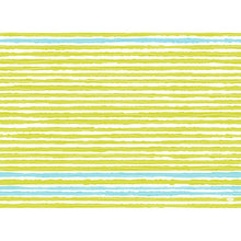 Ein Muster aus horizontalen gelben und hellblauen handgezeichneten Linien auf Weiß, inspiriert von Elise Stripes für Dunicel-Sets 30x40 cm, Packung (100 Stück), von Duni GmbH.