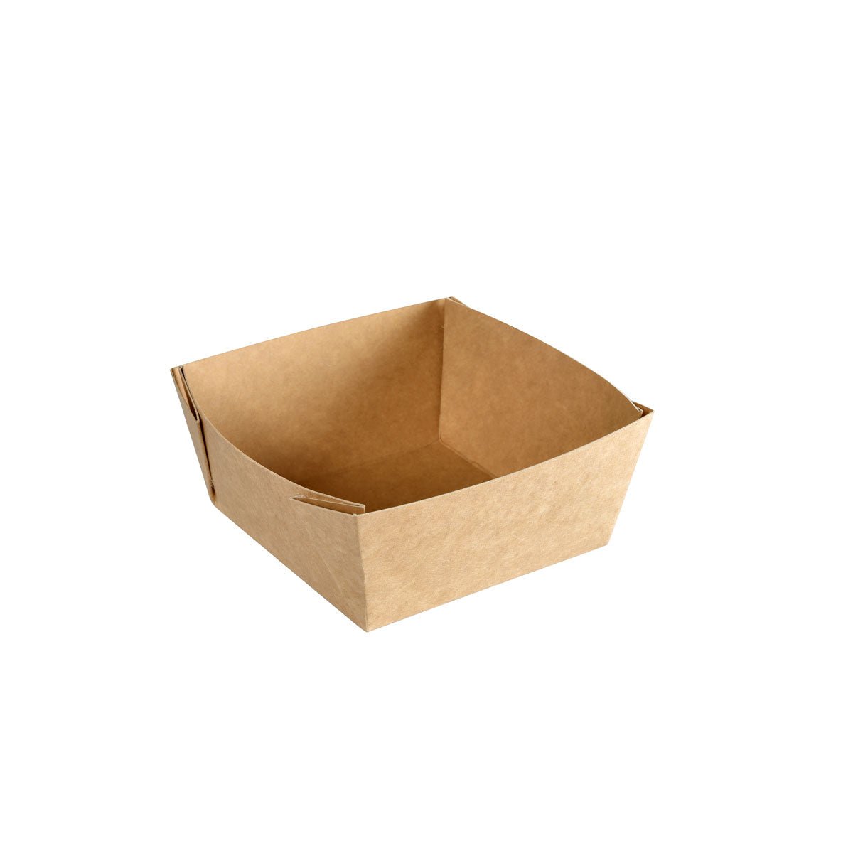 Το Viking Cube Low Box Braun Karton/PE 113x113x50 της Duni GmbH είναι ένας απλός, καφέ, τετράγωνος δίσκος με ελαφρώς υπερυψωμένες πλευρές - ιδανικός ως απλή λύση συσκευασίας. Απεικονίζεται κενός μπροστά από λευκό φόντο. Συσκευασία: 300 τεμάχια.