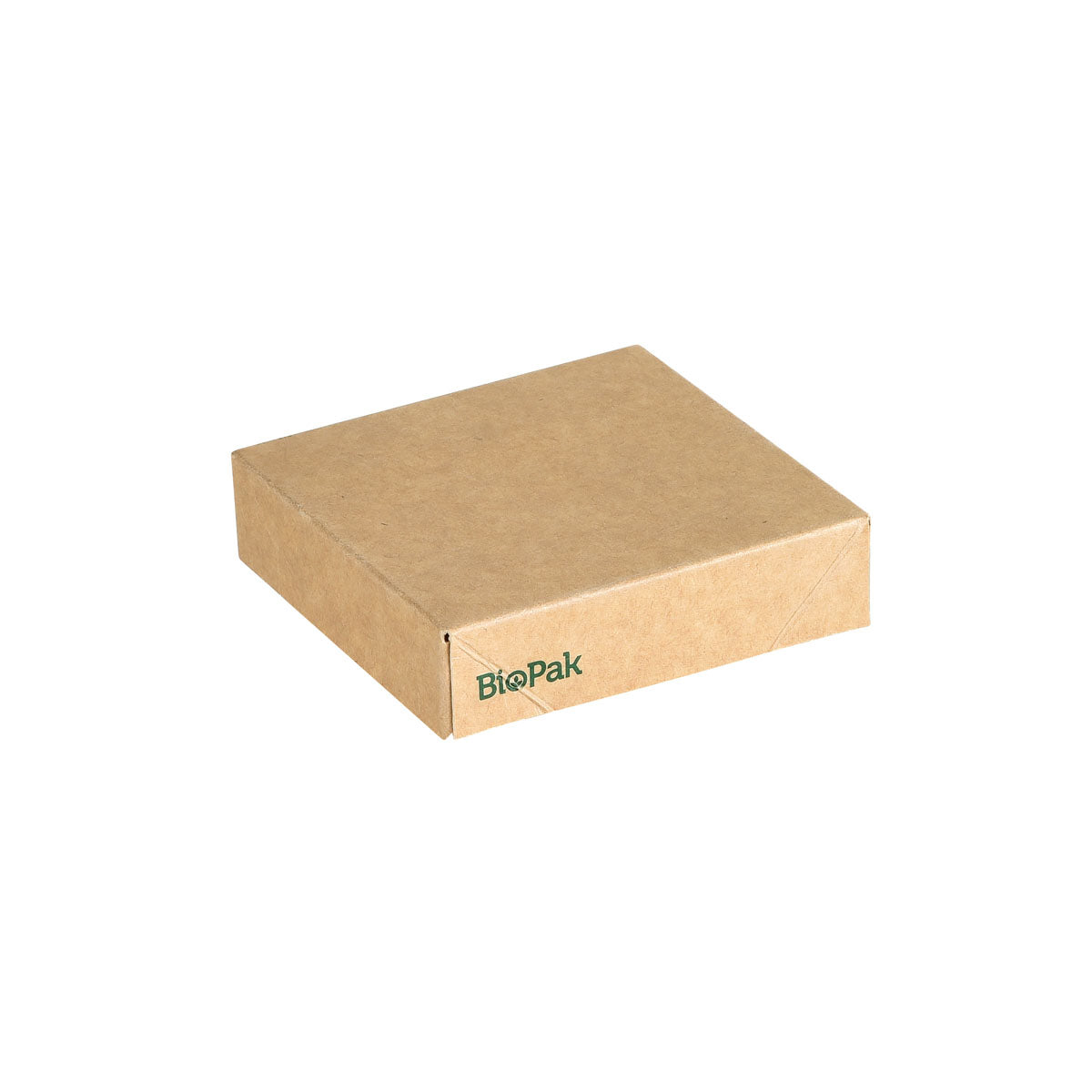 Ein schlichter, rechteckiger brauner Viking Cube Mini Deckel Karton von Duni GmbH (75x75x20 mm, PLA-beschichtet, 300 Stück), ideal für biologisch abbaubare Verpackungen und perfekt als nachhaltiger Deckel für Boxen.