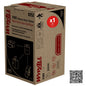Η WypAll® X80 PowerClean Midi Roll, Λευκή (1 Κουτί x 180 Φύλλα) από την Kimberly-Clark GmbH παραδίδεται σε κουτί με εικόνες προϊόντων, οδηγίες δοσολογίας, ένα σύμβολο μονάδας "x1" και έναν κωδικό QR - ιδανική για τις βιομηχανικές ανάγκες καθαρισμού.