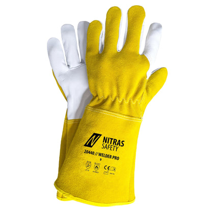 NITRAS WELDER PRO, γάντια συγκόλλησης, ώχρα / γκρι