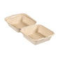 Η Clamshell 475 ml - μη επικαλυμμένη Καφέ Bagasse 155x155x80 από την Duni GmbH (πακέτο 50 τεμαχίων) είναι ένα βιοδιασπώμενο, καφετί χρωματισμένο δοχείο από ίνες για φαγητό εκτός - μια φιλική προς το περιβάλλον συσκευασία για τα γεύματά σας.