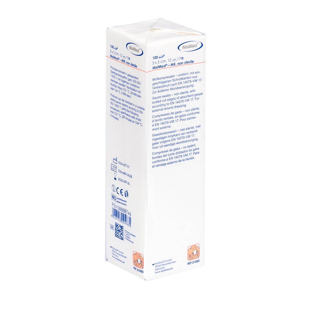 MaiMed-MK-μη αποστειρωμένες κομπρέσες γάζας 100 τεμαχίων/χάρτινη σακούλα