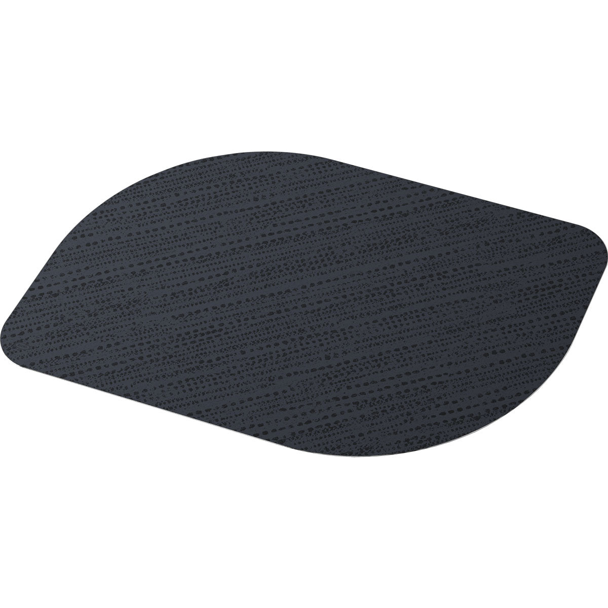 Η φωτογραφία δείχνει ένα μεμονωμένο μαύρο, οβάλ Bio-Dunicel-Set 28x38cm (Stucco schwarz) από την Duni GmbH, κατασκευασμένο από ανακυκλωμένο χαρτί και φωτογραφημένο μπροστά από ένα λευκό φόντο. Συσκευασία με 100 υψηλής ποιότητας σουπλά.