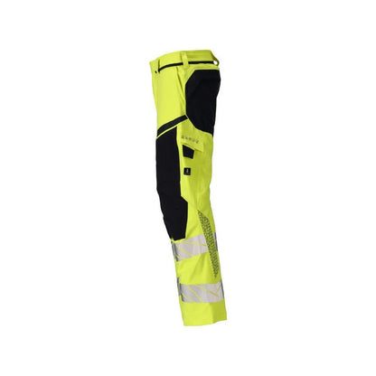 Παντελόνι, τσέπες στα γόνατα, ULTIMATE STRETCH παντελόνι Multisafe, hi-vis κίτρινο/μαύρο-μπλε