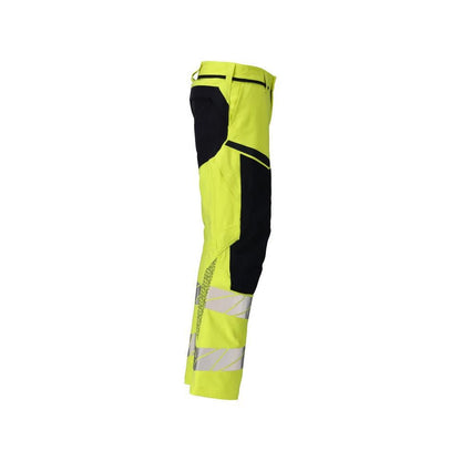 Παντελόνι, τσέπες στα γόνατα, ULTIMATE STRETCH παντελόνι Multisafe, hi-vis κίτρινο/μαύρο-μπλε