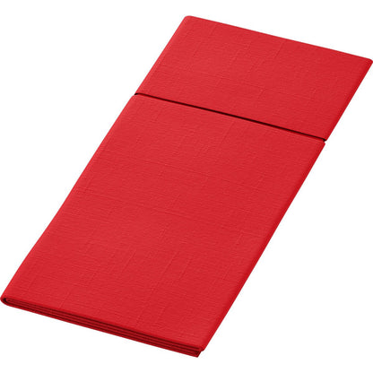 Το Duniletto-Slim 40x33cm της Duni GmbH είναι μια ορθογώνια κόκκινη υφασμάτινη πετσέτα με διακριτικό μοτίβο υφής, που συνδυάζεται τέλεια με υγιεινές βάσεις για να καλύψει ένα καθαρό και κομψό τραπέζι.