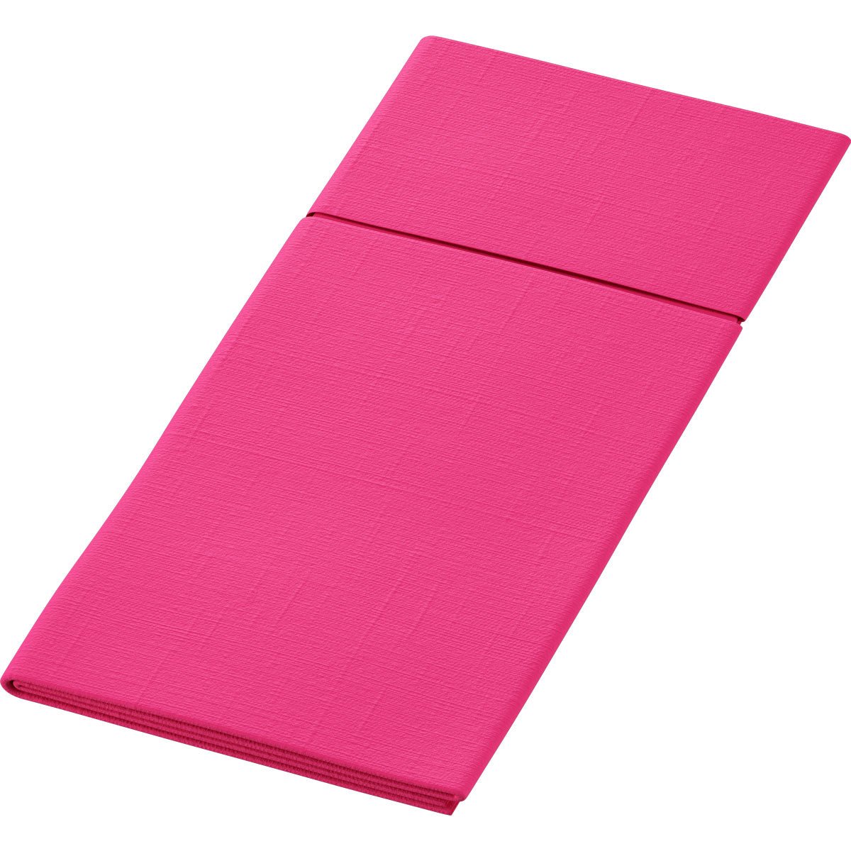 Το Duniletto-Slim 40x33cm της Duni GmbH είναι ένα διπλωμένο ορθογώνιο ροζ χαλάκι με εμφανή μεσαία πτυχή, απεικονισμένο σε λευκό φόντο - τέλειο ως υγιεινή βάση για καθαρές, άνετες προπονήσεις.