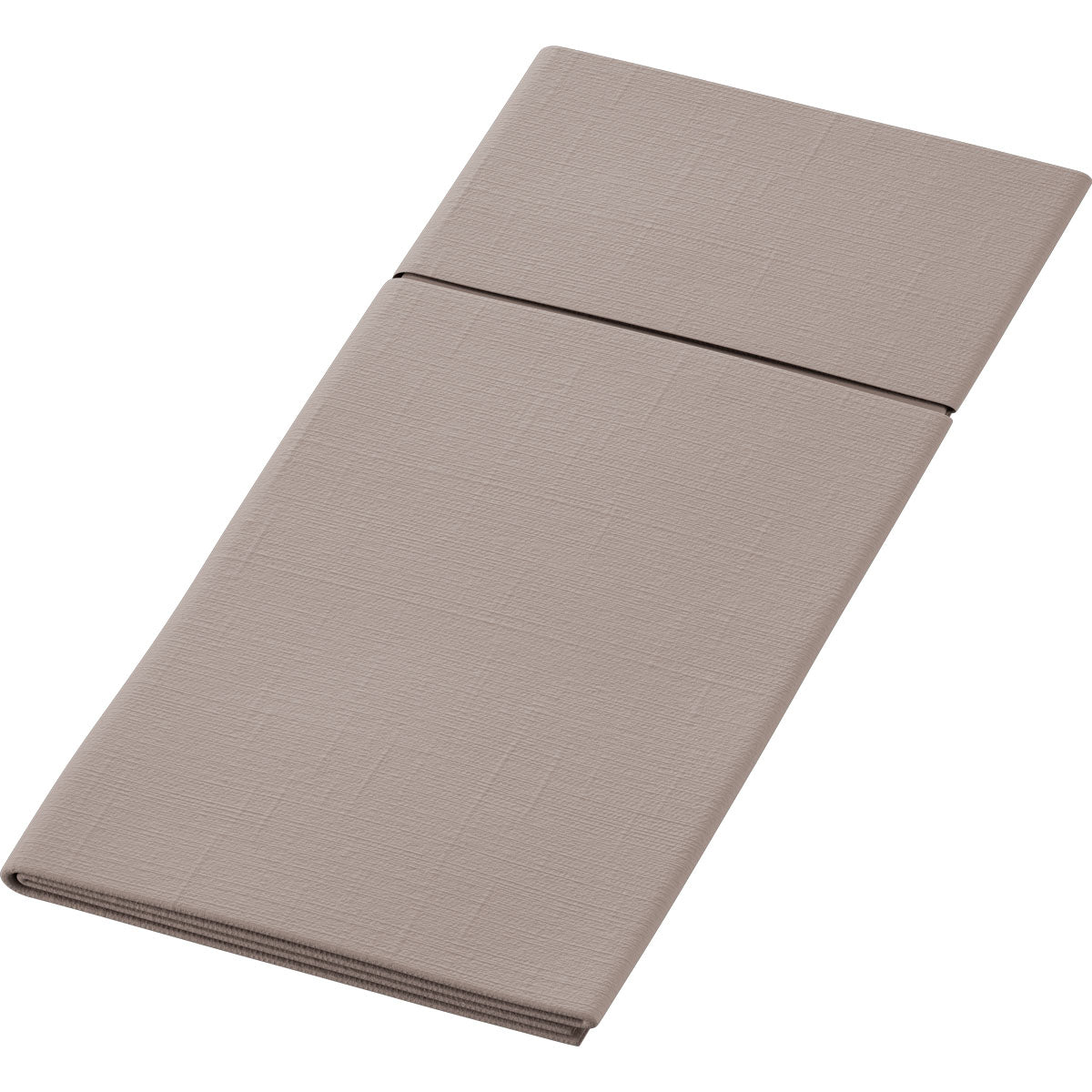 Το Duniletto-Slim 40x33cm της Duni GmbH είναι μια διπλωμένη, ορθογώνια, μπεζ πετσέτα με ορατή πτυχή, παρουσιασμένη σε απλό λευκό φόντο - ιδανική ως υγιεινή βάση για καθαρή, πρακτική χρήση.